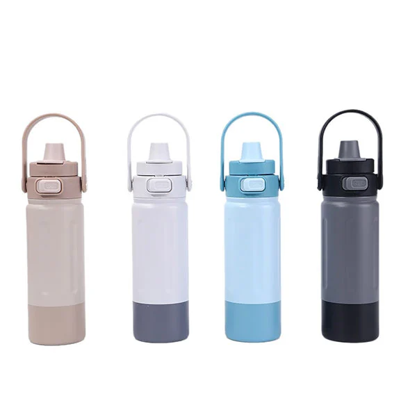 Тұтқасы бар тот баспайтын болаттан жасалған спорттық бөтелке